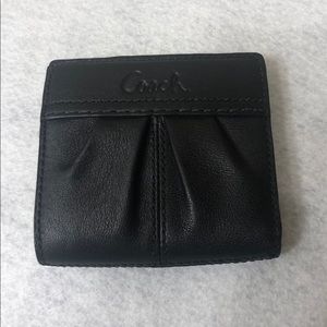 Coach Leather Mini Wallet - Black